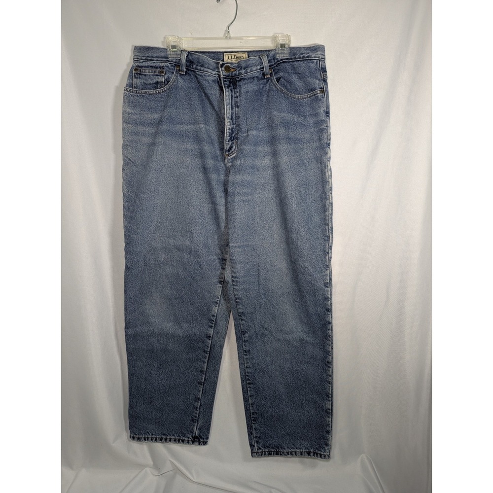 Vintage L.L. Bean Women's Jeans Floral Flannel Lined Denim 20 Regular 29" Inseam